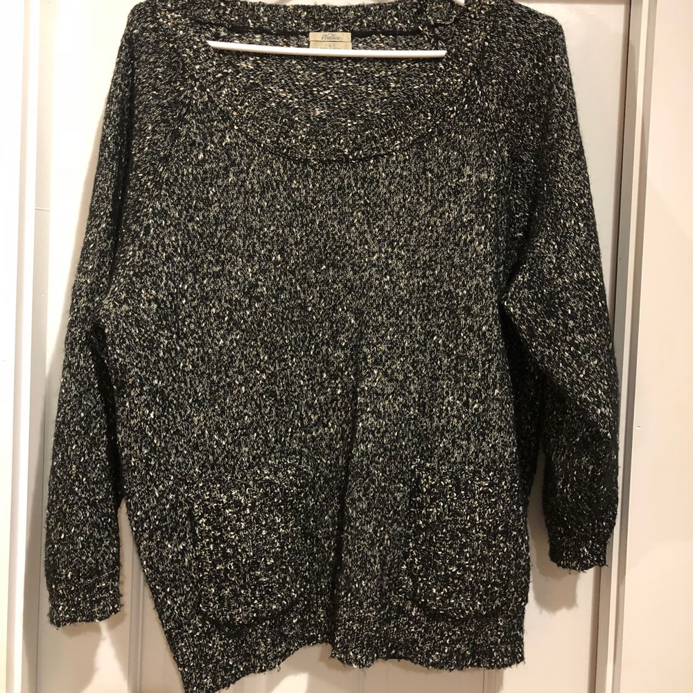 Madewell Wallace Wool Blend Metallic Sweater Sz L
